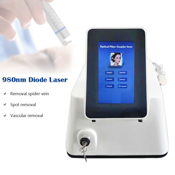 

980nm varicose veins removal machine for laser surgery broken capillaries 980 vascular red blood spider vein treatment, Black