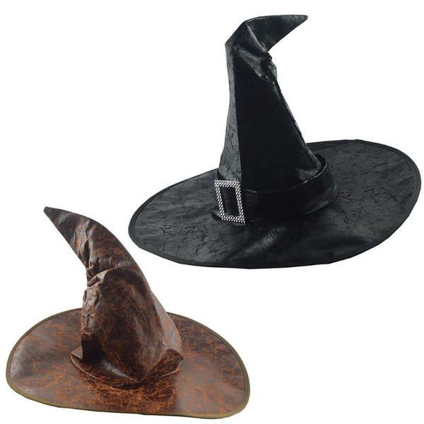 

halloween hat women large ruched witch hat faux leather accessory for holiday halloween party modern cosplay witch, Blue;gray