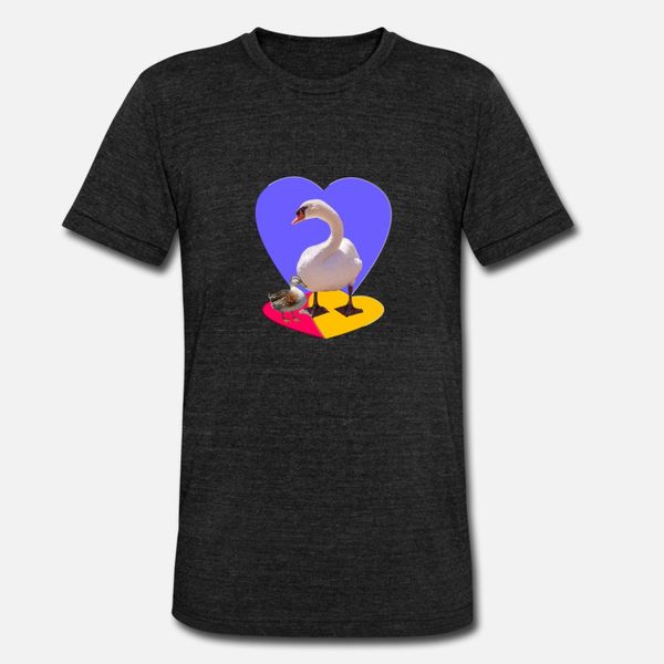 

swan duck love t shirt men designer 100% cotton round collar solid color cute humor summer style novelty shirt