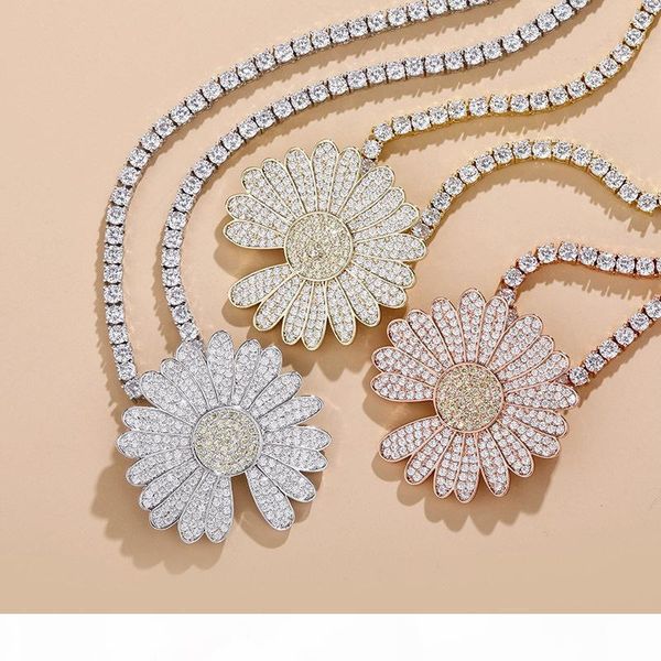 

beautiful personalized daisy chrysanthemum necklace diamond korea style fashion necklace rose gold jewelry, Silver