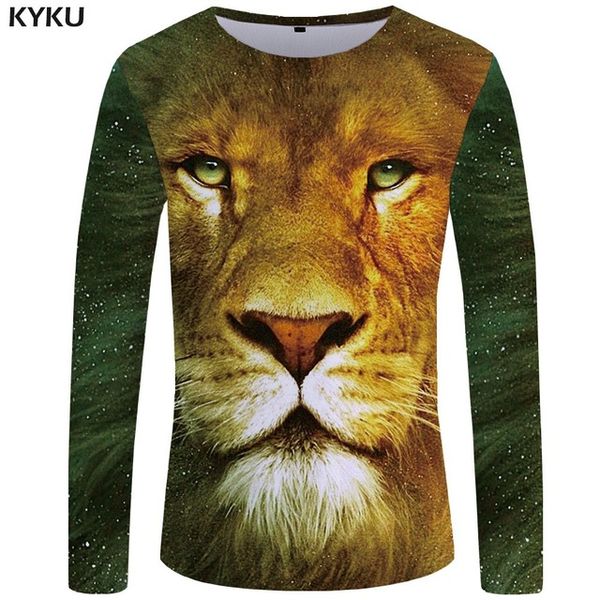 

brand lion long sleeve black printed rock anime japan 3d print shirts hentai hippie harajuku men clothing