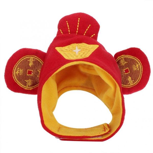 

dog apparel cute pet cat headwear chinese copper cash pattern decoration hat