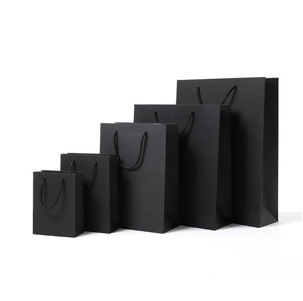 

shopping gift clothes shopping bags business affairs strong paper package bag black card with handle wedding celebration new products 2sh f2