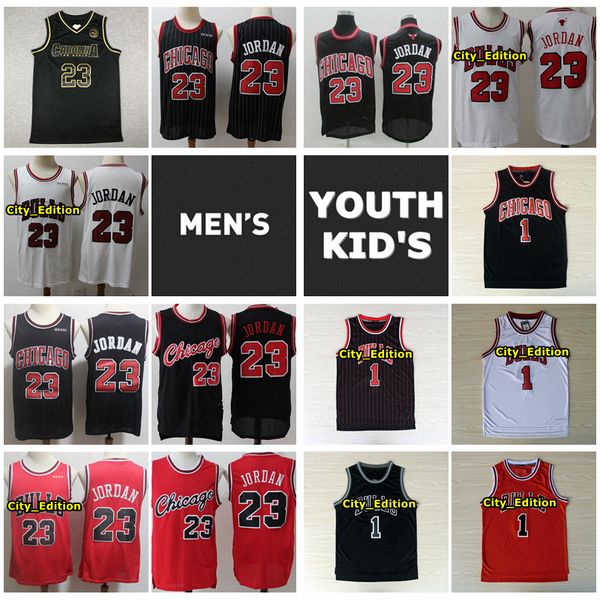 

урожай mens молодежи дети 1 деррик роуз 23 майкла jd баскетбол джерси аутентичного прошитого деррик роуз молодежь чикаго быки джерси, Black;red