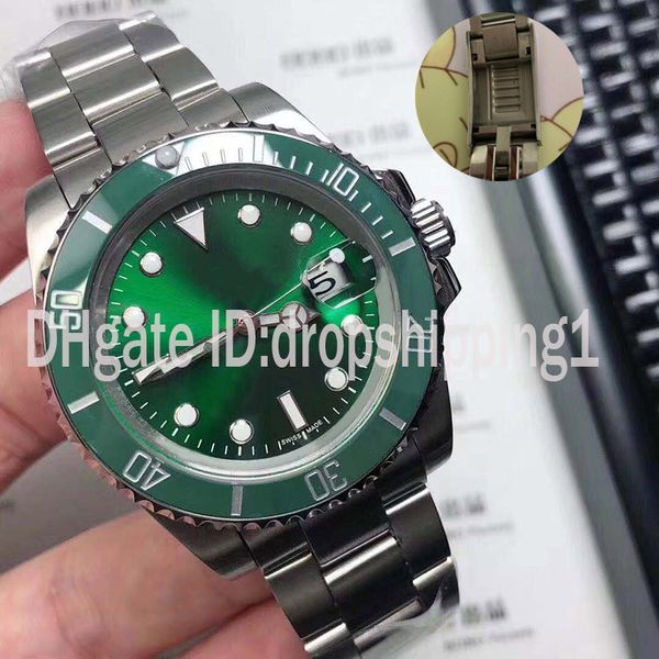 

luxury watch mechanical green ceramics watches 40mm full stainless steel gliding buckle swim wristwatches sapphire super luminous watch, Slivery;brown