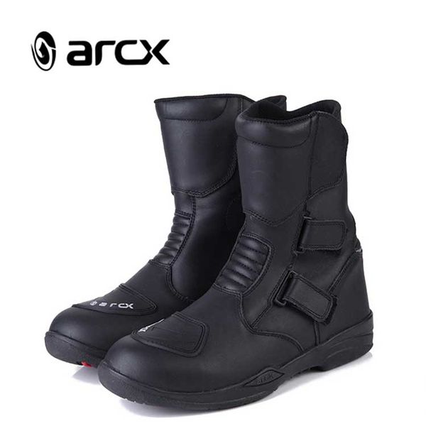 

arcx men's motorcycle boots genuine cow leather waterproof boots mid-calf wear-resistant locomotive motocross shoes
