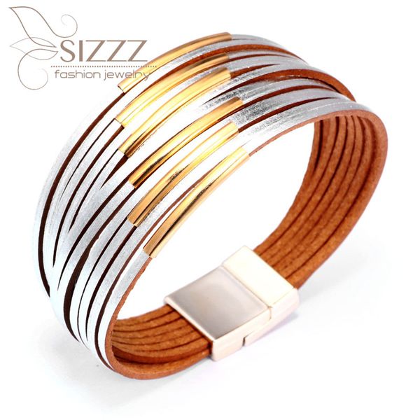 

sizzz 2020 new explosion style fashion leather female student bracelet&bangles for women, Red;blue