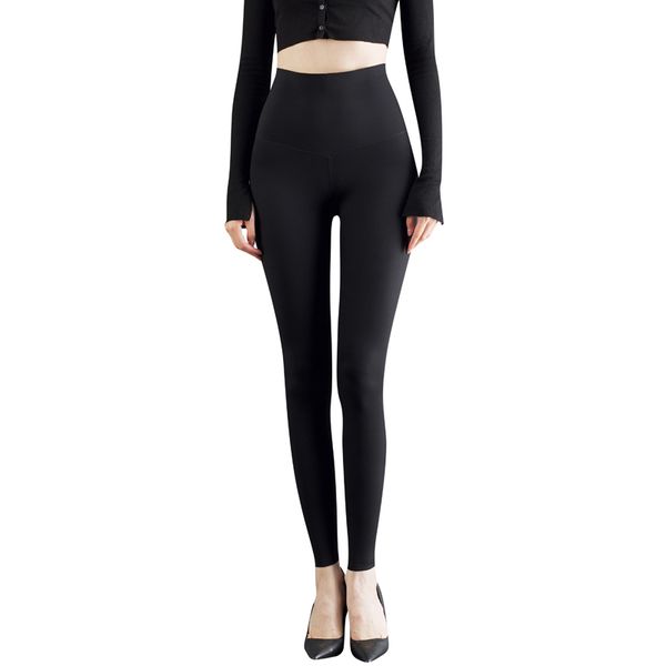 

women leggings yoga fitness plus velvet padded barbie pants abdomen and hips were thin black high waist female outer wear, White;black