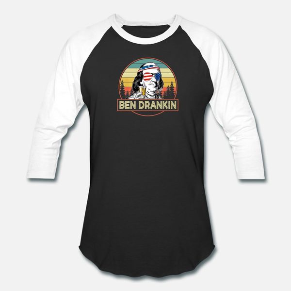 

ben drankin 4th of july vintage benjamin t shirt men designs cotton s-3xl leisure interesting building summer normal shirt, White;black