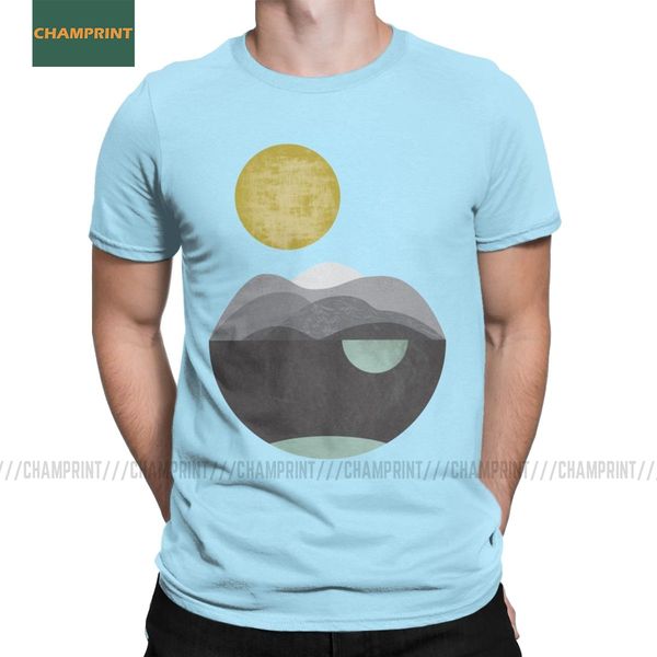 

dunes геометрическая wild life футболка мужчины 100% хлопок повседневный t-shirt earth сохранить планеты деревья mountain hills море тройник