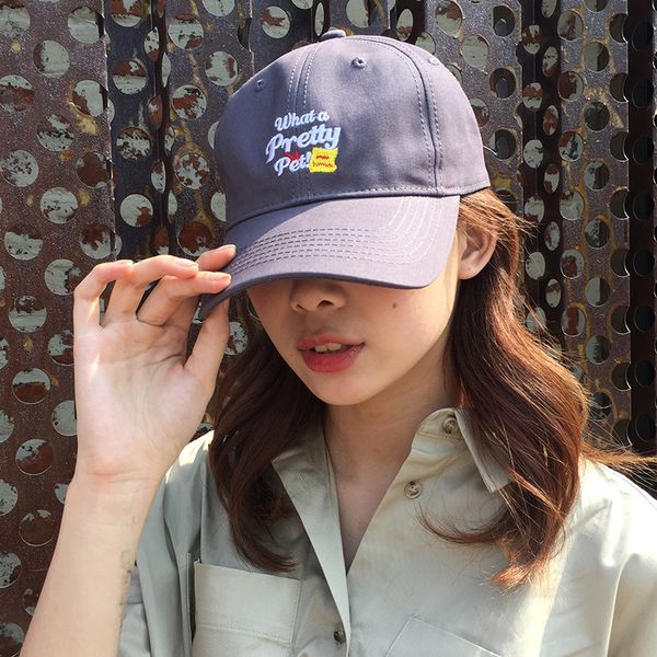 

simple letter embroidery baseball cap women hat casual adjustable cap student baseball, Blue;gray