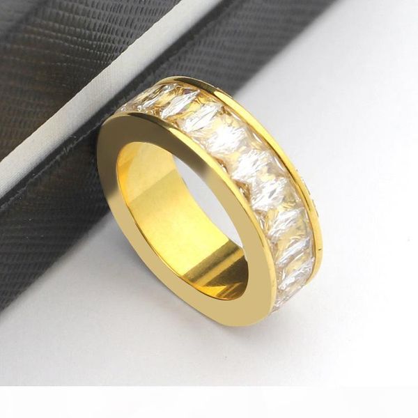 

trade jewelry wholesale k letter white explosion stone ring single row diamond ring 18k gold trade rings, Silver