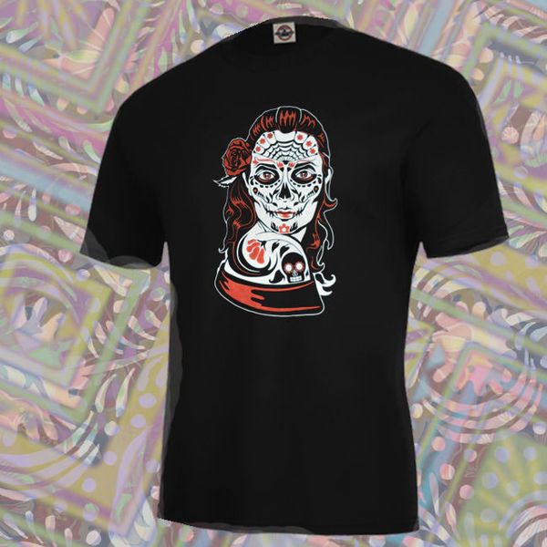 

сыпучие black men tshirts homme тройники новая дочь dead dia de los muertos рубашки, sugar skull, хэллоуин печати t-shirt mens