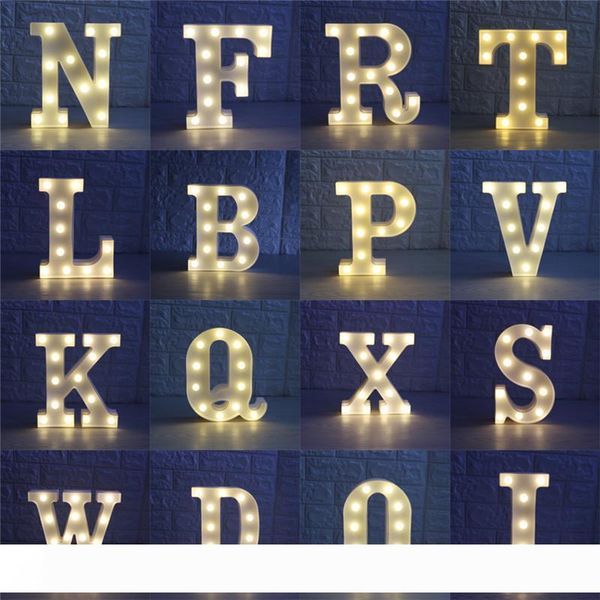 

26 letters and 0-9 numbers white led night light marquee sign alphabet lamp bedroom wall hanging decor s025m