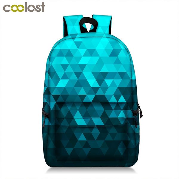 

new backpack geometric pattern schoolbag printing customization sports outdoor bags brand men women youth leisure sports student schoolbag
