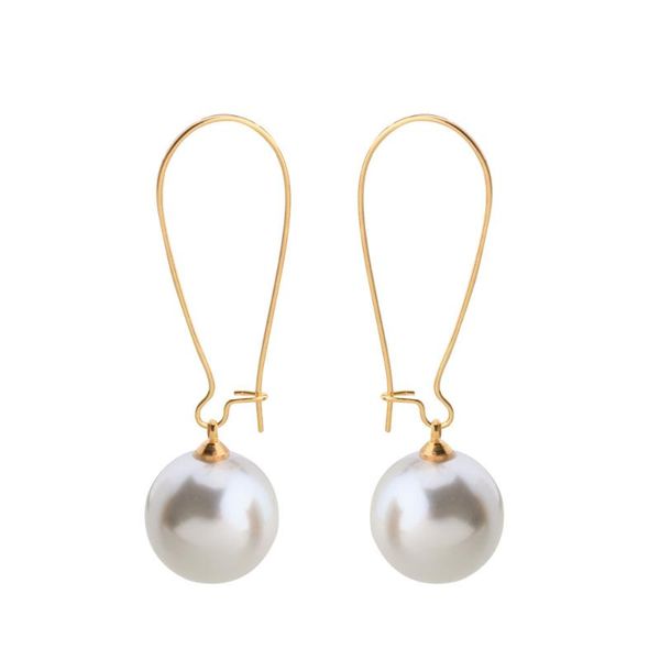 

queen lotus 2020 fashion pearl long earrings for women for gift statement earings, Silver