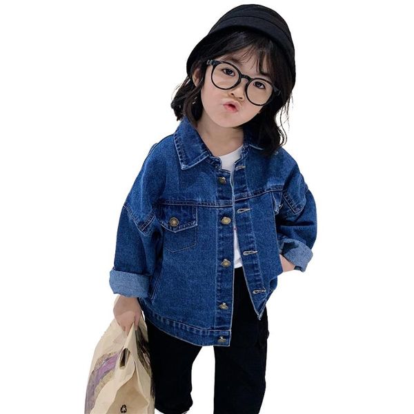 

jackets girls denim jacekt pockets girl coat outerwear solid color jacket casual style clothes 0 to 6 year, Blue;gray