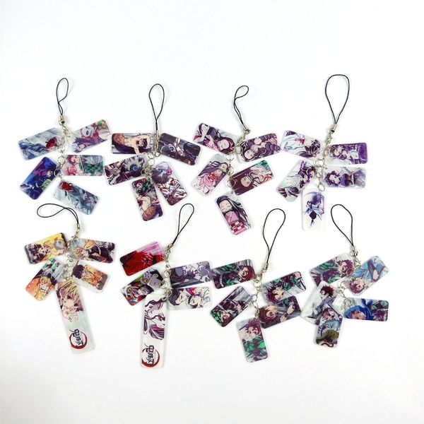 

kamado nezuko keychain acrylic man key chain women key holder cute couples keyring kids ring wedding llaveros demon slayer, Silver