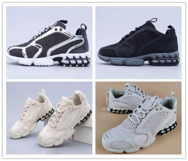 

2020 new authentic stussy zoom spiridon caged pure platinum fossil women men running shoes sports sneakers cq5486-200 cu1854