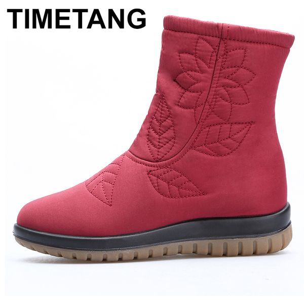 

timetang2020 women boots winter shoes women plus snow boots fur insole waterproof ankle for winter shoe, Black