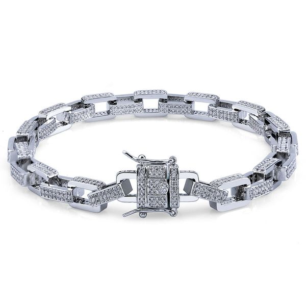 

High-end Men's Box Chain Trendy Jewelry with Jewelry Buttons and Hip-hop Bracelets Hot Selling In Europe and America