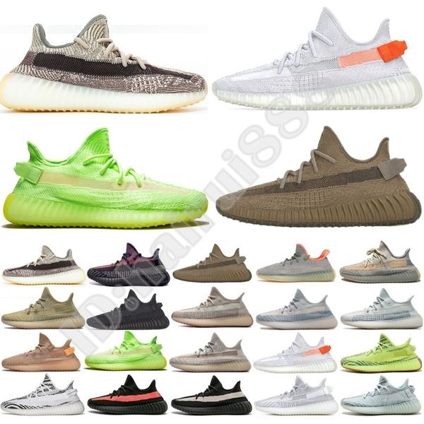 

2020 kanye west static running shoes new israfil cinder desert sage earth tail light zebra womens mens trainers sneakers size us13