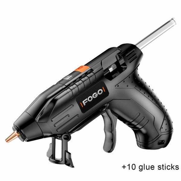

new high temp heater melt glue gun 40w diy household industrial heat mini glue gun usb recharge with 10pcs 7mm sticks
