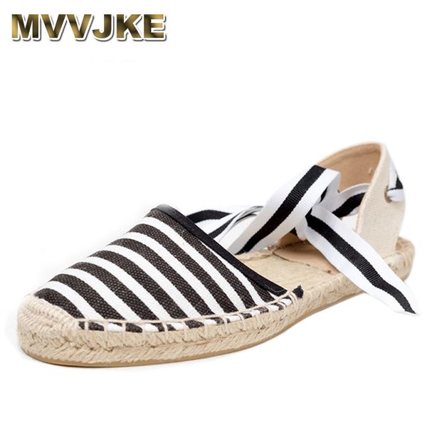 

mvvjke canvas espadrille women flats ankle strap bottom fisherman shoes for 2020 spring/autumn women loafers, Black