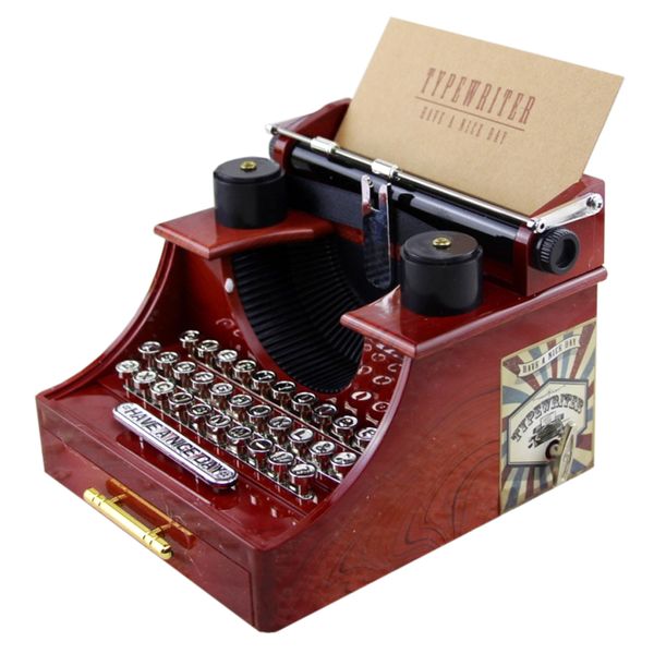 

typewriter pattern exquisite retro style clockwork mechanism gifts music box