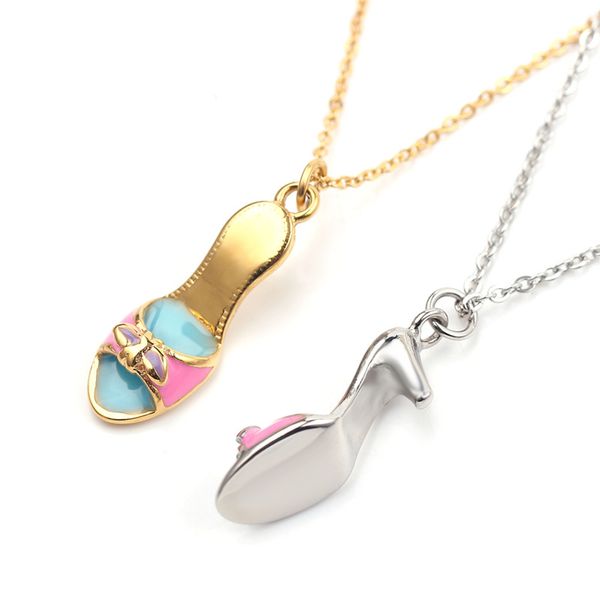 

high-heeled shoes necklaces&pendants charm gold silver color link chain necklaces jewelry gifts for women