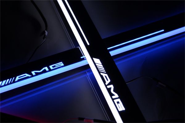 

acrylic moving led welcome pedal car scuff plate pedal door sill pathway light for mercedes benz gla w117 2013 - 2015