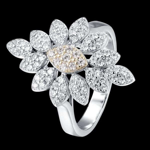 

cluster rings fahmi 2021 100% 925 sterling silver love heart ring3-15 original jewellery for women party wedding gift, Golden;silver
