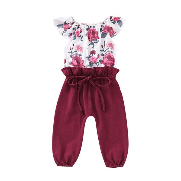 

clearance newborn infant baby girls floral print patchwork romper bodysuit jumpsuit playsuit outfits roupa de bebes, Blue