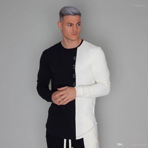 

фитнес tshirts тренировки дизайнер осенних лоскутная tops spring mens gym, White;black