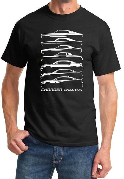 

1966-2018 dodg charger evolution outline design t shirt new ing