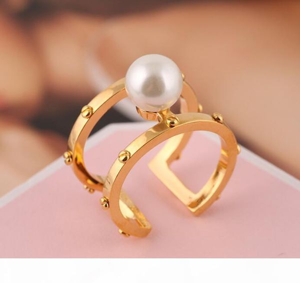 

luxury desinger rings for women 18k gold ring for women jewelry with pearl for party wedding gift, Silver