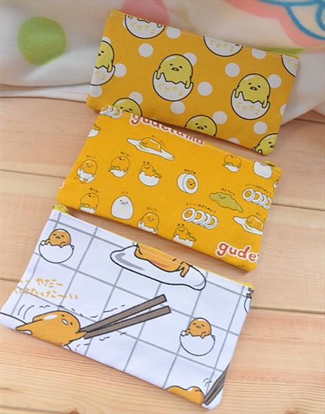 HBP Anime Ivyye Gudetama 1 pz Pigro Cosmetici Borse di Tela Con Cerniera Scuola Astuccio di Immagazzinaggio Della Penna Del Sacchetto Del Sacchetto di Cancelleria Nuovo