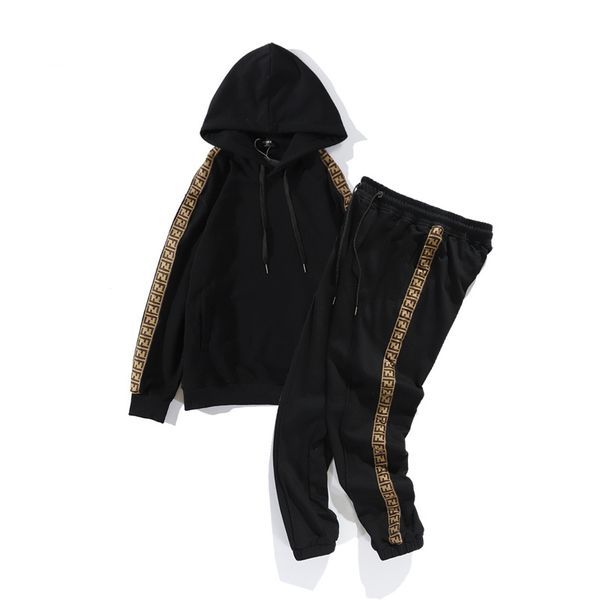 

fashion cotton sports sets hooded tracksuits men designer sports wear suit letter ff zipper jacket cardigan jogging suits, Gray