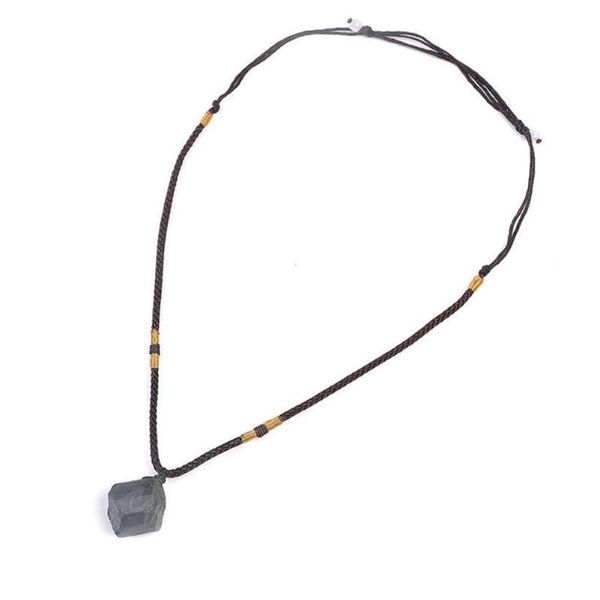 

crystal stone necklace natural black tourmaline pillar shape column gifts jewelry necklace s4a0, Silver