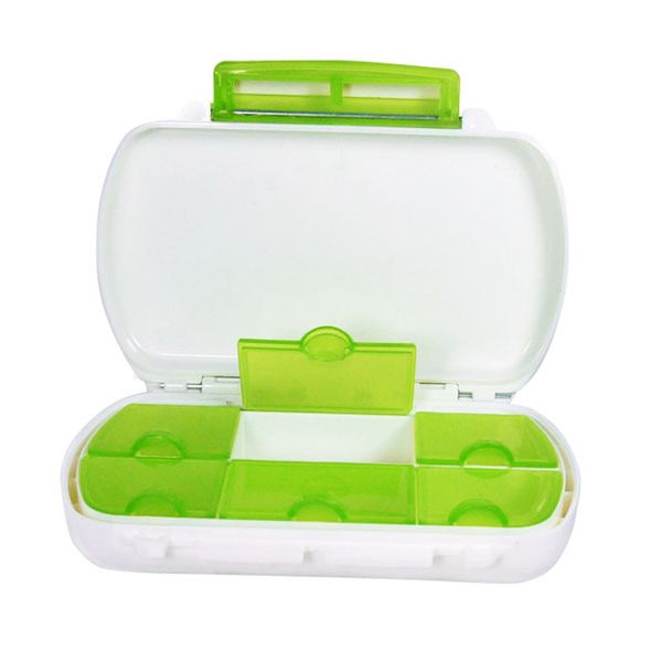 

portable 6 slots pill box travel pill box case organizer random color