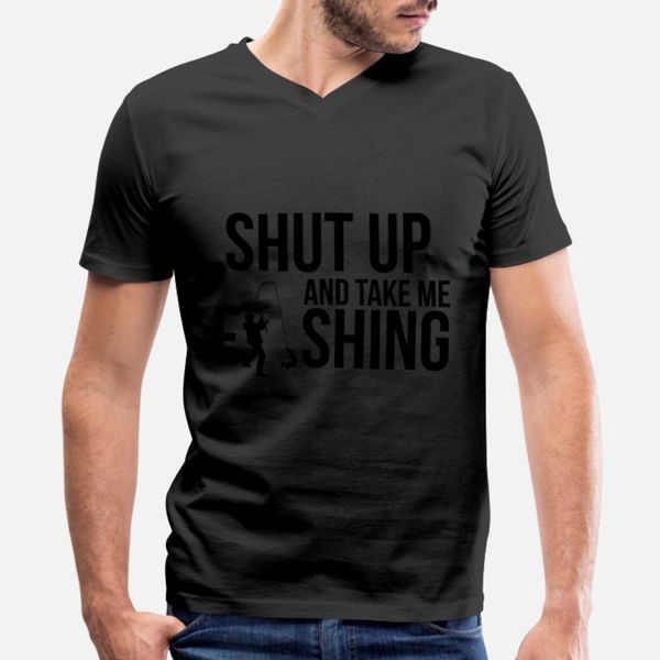 

shut up and take me fishing t shirt men create short sleeve round collar gents cute building spring autumn formal shirt