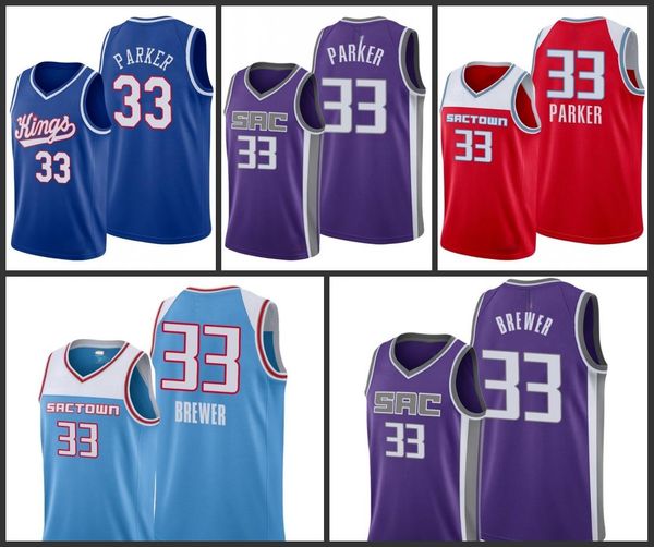 

sacramento kingscorey brewer men city basketball jersey, Black