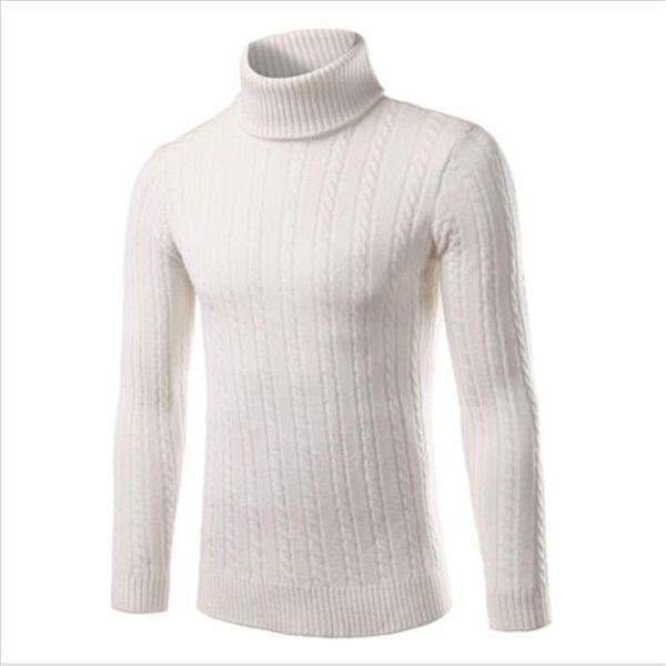 

new men solid keep warm pullovers turtleneck sweaters male casual high neck knitwear slim jumper sweater turtleneck winter, White;black