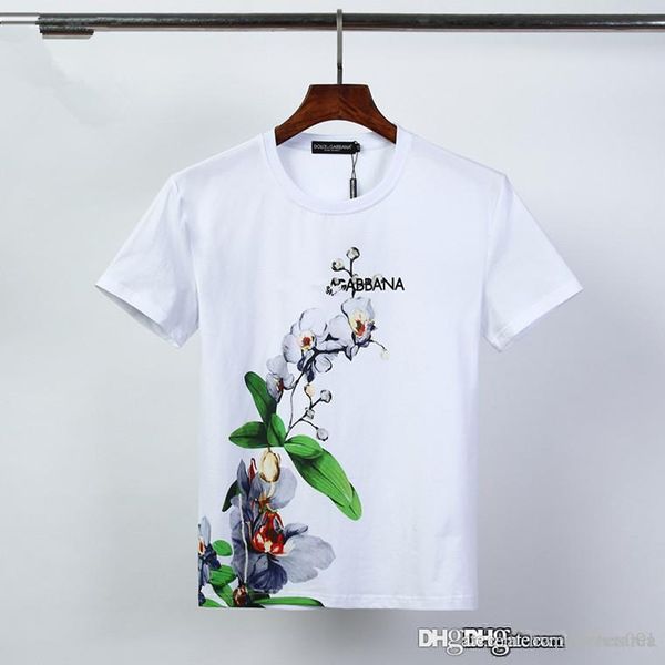 

2020 summer designer mens t shirts luxury floral pattern short sleeve tee mens joker o-neck t shirt male clothing size m-3xl, White;black