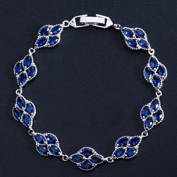 

20.5cm popular model fashion jewery multicolor women bracelets set with cubic zirconia stone link chains, Golden;silver