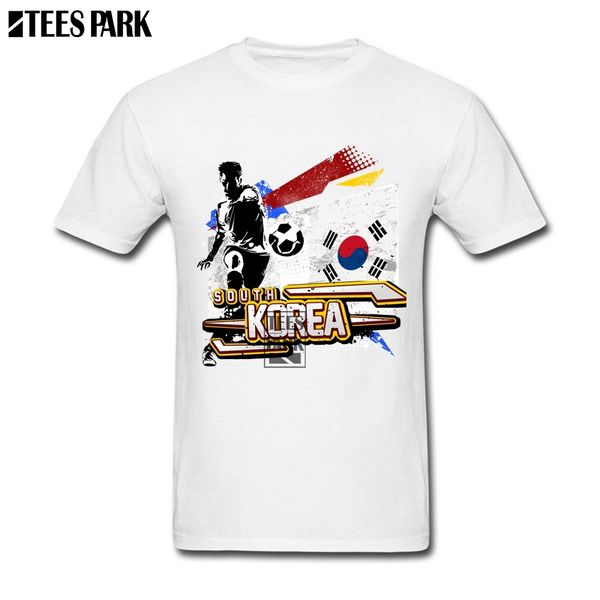 

south korea flag soccers footballer boyfriend gift cotton t shirts youth cotton tee exercise simple style crazy tee