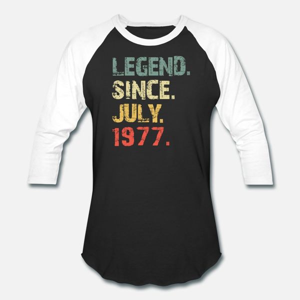 

legend since july 1977 vintage birthday t shirt men designing tee shirt o neck kawaii sunlight casual summer outfit shirt, White;black