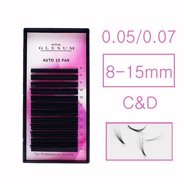 

false eyelashes glesum blooming eyelash 0.05/0.07 automatic flowering lash easy fan extension 1s to fans magic