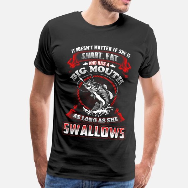 

fishing it doesn't matter if she is short fish t shirt men knitted tee shirt round neck natural crazy comfortable spring pattern shirt