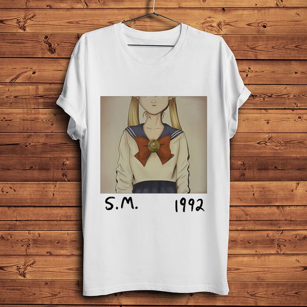 

vintage sailor moon cover funny anime t shirt homme summer new white short sleeve men casual tshirt streetwear tee